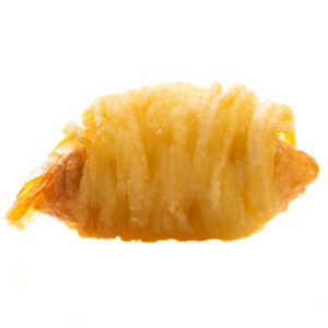 gamberi fritti croccanti avvolti in nido di patate