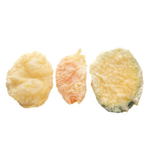3 pezzi di tempura con verdure