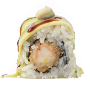 uramaki con gambero in tempura con avocado